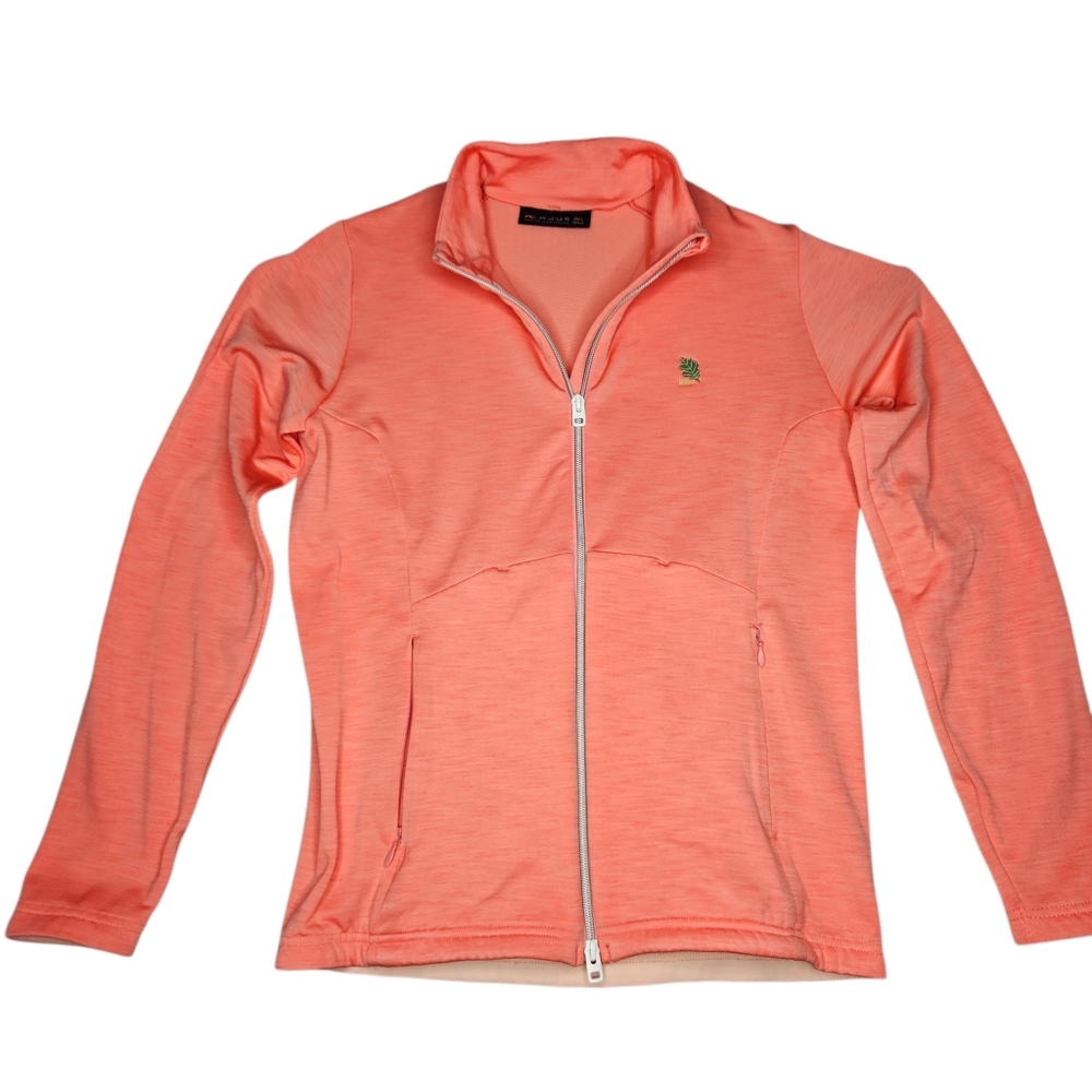 KJUS Mirra CL Full Zip Golf Jacket Sz Large Coral/Orange Fall Outdoor